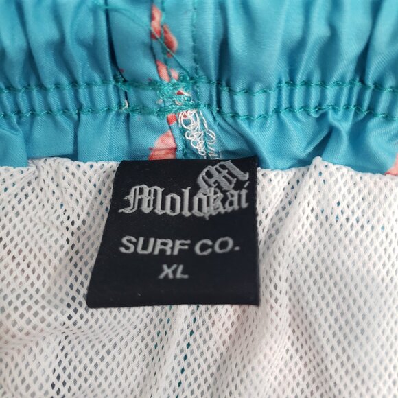 Molokai Surf Co. Mens Swim Trunks Pink Flamingo NWT Size XL Whimsy Fun Beach Mes - Picture 6 of 7